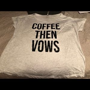 BRIDE morning-of the wedding cute coffee shirt